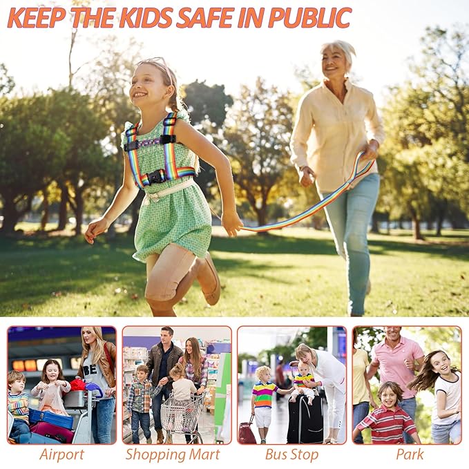 JXM Safety Walking Harness for Big Kids with Autism Ages 6-12, Child Elopement Leash with Grab Handle and Tether, Prevent Wandering in Public for Special Needs, Autistic ADHD Active Children