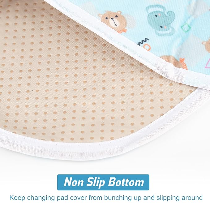 4 Packs Peanut Changing Pad Cover, 4-Layer Thickened Changing Pad Liner Waterproof Absorbent Non-Slip Reusable, Fits in Peanut Shaped Changing Pads
