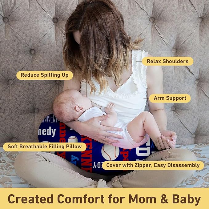 Dyoart Baby Nursing Pillow Cover, Custom Breastfeeding Bottle Pillow Slipcover, Personalized Gift for Infant Boys Girls,Volleyball Pattern, Ultra Soft Comfortable(one Size)