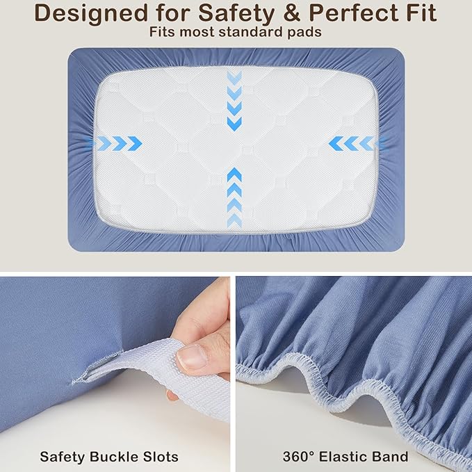 FIOBEE Changing Pad Cover Waterproof 2 Pack Quilted Diaper Change Table Sheets Breathable & Ultra Soft for Newborn Baby Boys Girls Fitted Changer Pads 32"x 16", Navy Blue