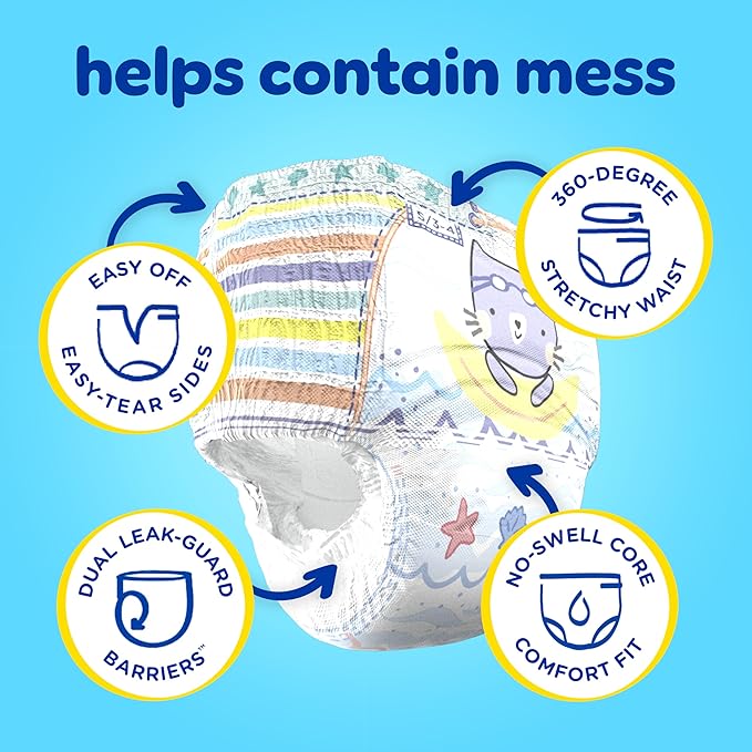 Pampers Splashers Swim Diapers, Size 6+, 15 Count, Disposable Swim Diapers, Contains Mess, No Swell