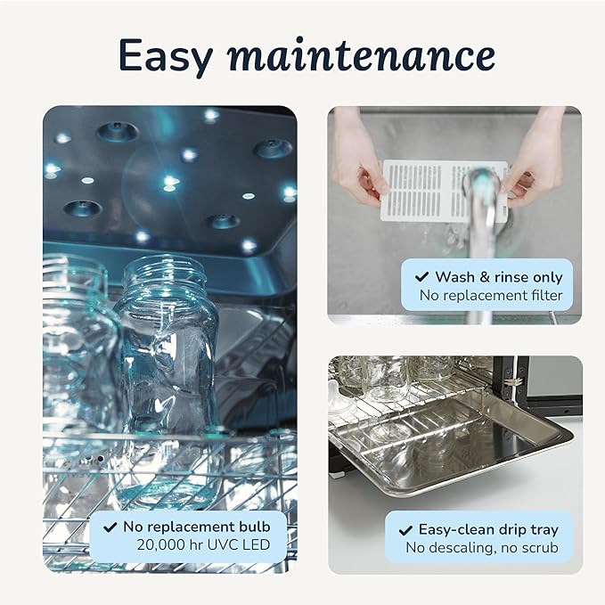 Wabi UVC LED Sanitizer & Dryer Ultra (White + Gunmetal Trim)