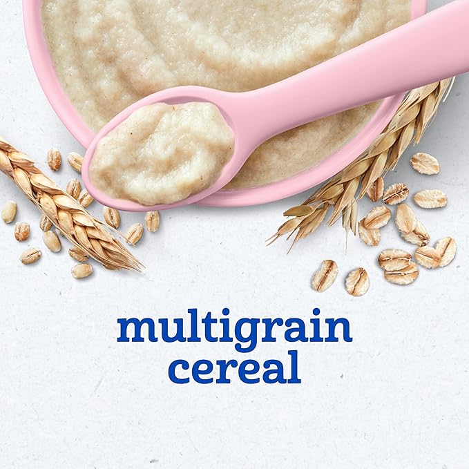 Gerber Stage 2 Baby Food, Multigrain Cereal, Whole Grains, Iron, Zinc & Vitamin B12, Baby Cereal, 6-Pack