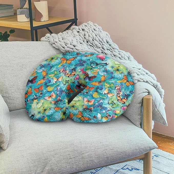 Colorful Butterfly Nursing Pillow Cover Slipcover for Breastfeeding Pillows, Colorful Butterfly Fits On Standard Infant Nursing Pillows Quick-Dry Fabric