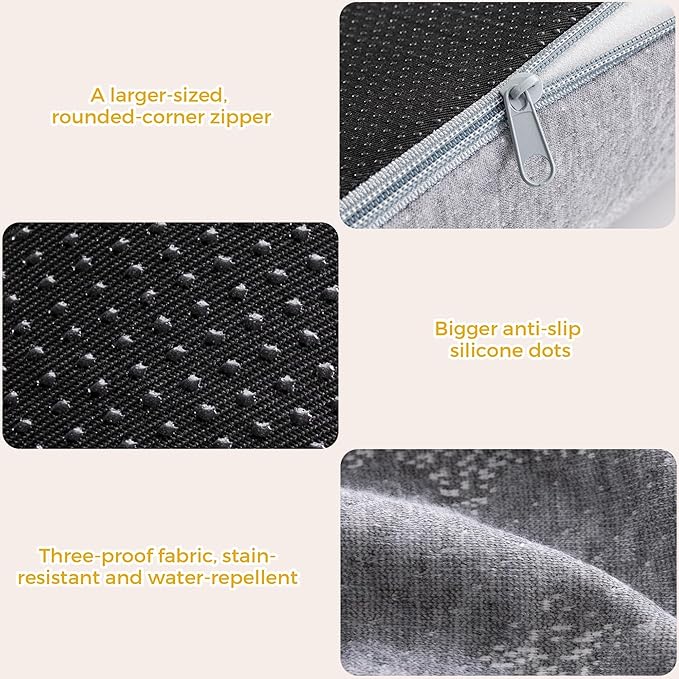 Bed Rail Bumpers for Toddlers 2pcs - Foam Bed Bumper Guard with Dual Non-Slip Pads Waterproof Washable Soft Removable Cover Safe Bed Rail for Toddlers, Kids Seniors