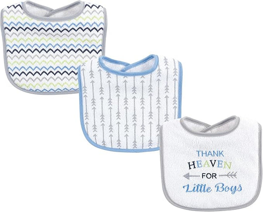 Luvable Friends Unisex Baby Cotton Terry Drooler Bibs with Fiber Filling
