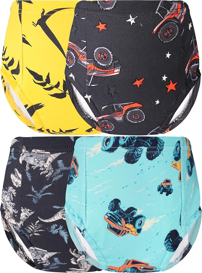 Boys Potty Training Underwear Pee Pants Cotton Absorbent Leak Resistant 4-Pack For Toddler 2t 3t 4t 5t 6 7 8 10