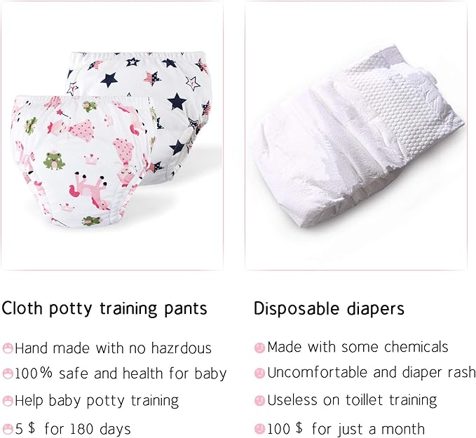 Toddler Potty Training Pants 4 Pack,Cotton Training Underwear Size 2T,3T,4T,Waterproof Underwear for Kids