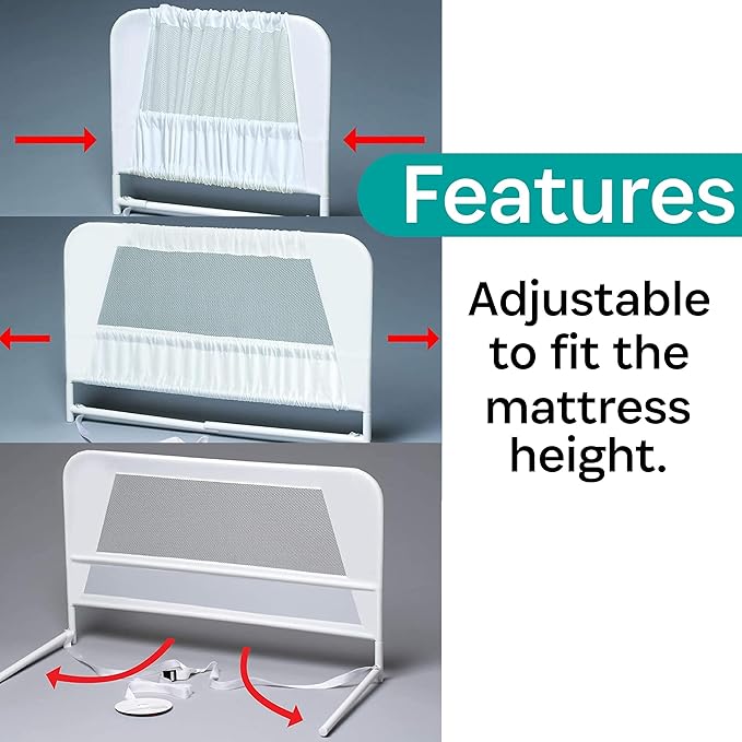 KidCo BR303 Children's Bed Rail Double Pack - Quick Assembly Toddler Bedrail (White)