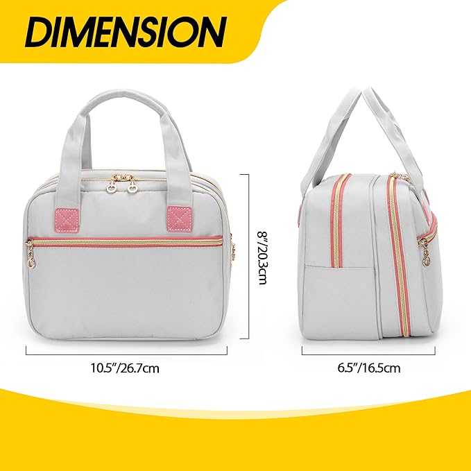 Damero Breast Pump Bag Compatible with Medela Electric Breast Pump, Carrying Bag for Pump in Style Max Flow, Freestyle Flex, Swing Maxi Pump and Parts, Light-Gray Pink (Bag Only)