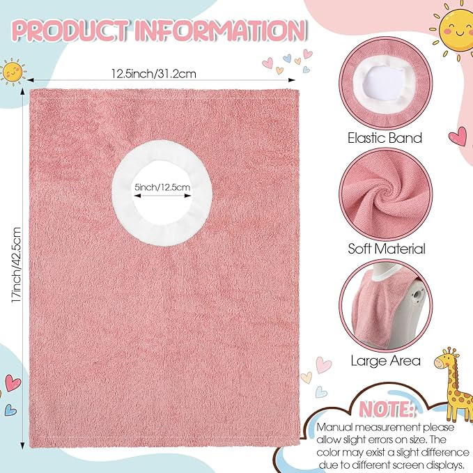 Foaincore 6 Pcs Pullover Baby Bibs Cotton Terry Toddler Absorbent Infant for Feeding and Drooling Towel Bib (Multi Colors)