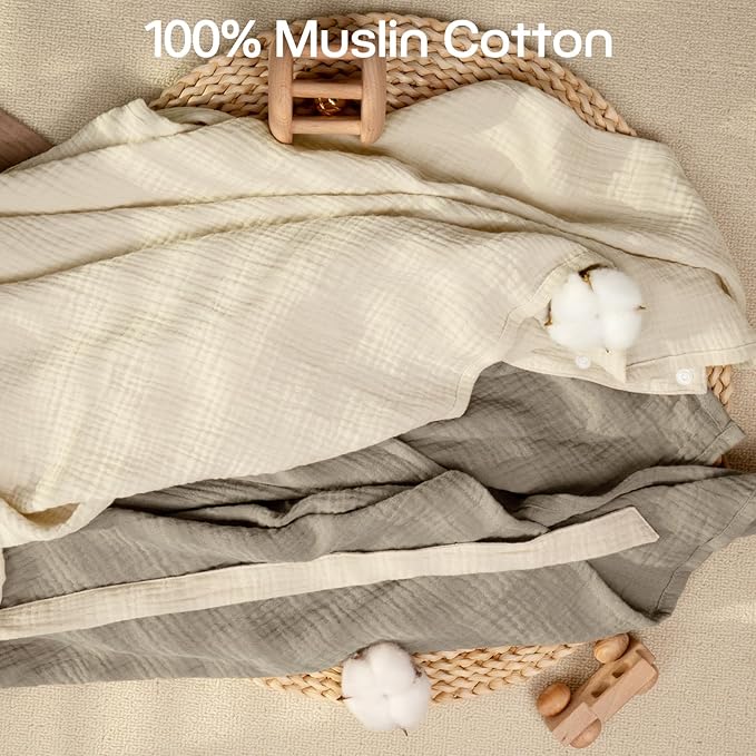 MEXXI Muslin Nursing Cover for Breastfeeding, Breathable Breastfeeding Cover for Women, Lightweight Nursing Blanket with Arch Neckline