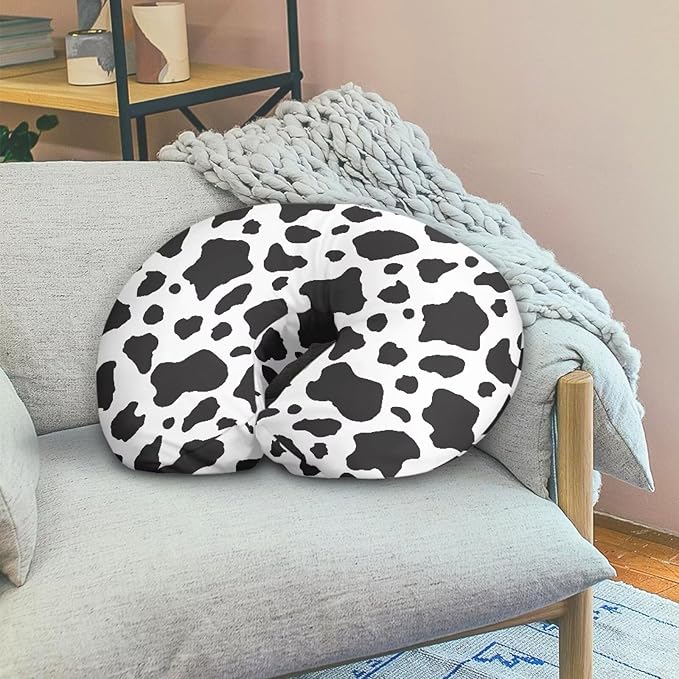 Cow Print Nursing Pillow Cover for U-Shaped Feeding Pillow Cowhide Breastfeeding Pillow Slipcover Hidden Zipper Design Soft and Skin-Friendly