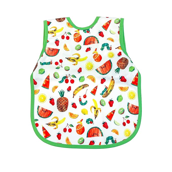 BapronBaby Eric Carle Tropical Fruit Bapron - No Neck Tie Safer Bib for Baby & Toddler - Soft Waterproof Stain Resistant - Machine Washable - Sz Preschool 3-5yrs