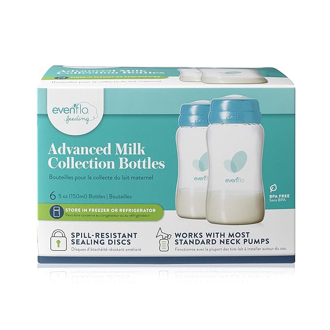 Evenflo Advanced Breast Milk Collection Bottles, 5oz 6 Pack