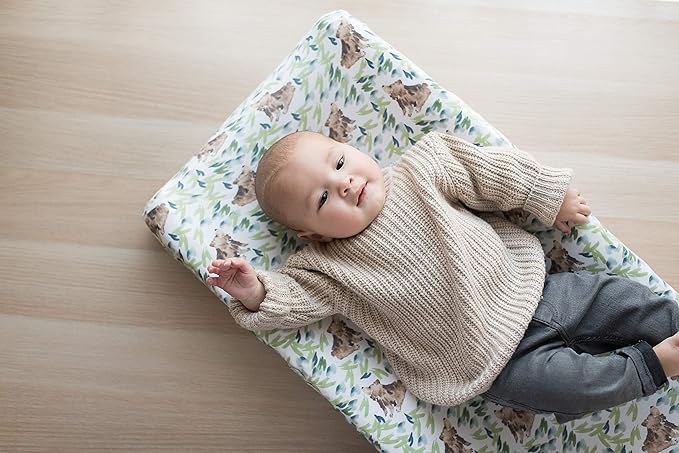 Copper Pearl Premium Knit Changing Pad Cover Soft, Stylish, and Universal Fit for All Standard Diaper Changing Pads, Trendy Design Changing Pad Covers, Bear