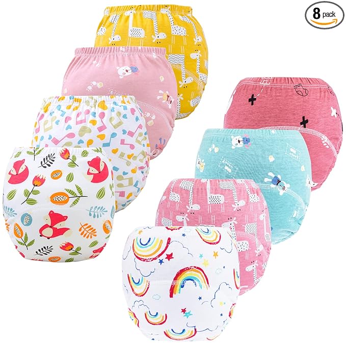 Potty Training Pants for Boys Girls, Learning Designs Training Underwear Pants (8 Packs, 2-4T)