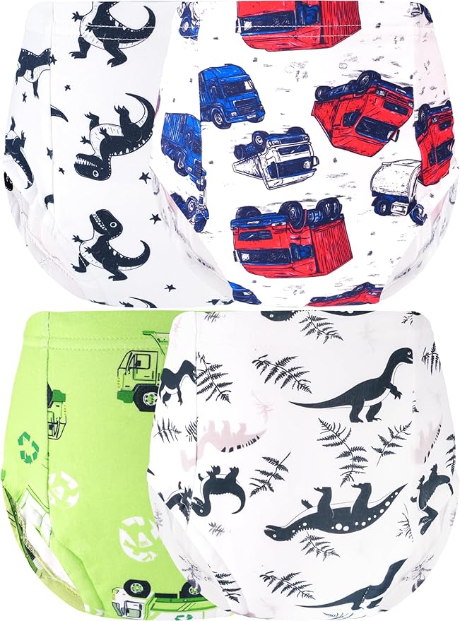 Boys Potty Training Underwear Pee Pants Cotton Absorbent Leak Resistant 4-Pack For Toddler 2t 3t 4t 5t 6 7 8 10