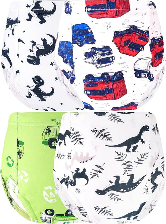 Boys Potty Training Underwear Pee Pants Cotton Absorbent Leak Resistant 4-Pack For Toddler 2t 3t 4t 5t 6 7 8 10