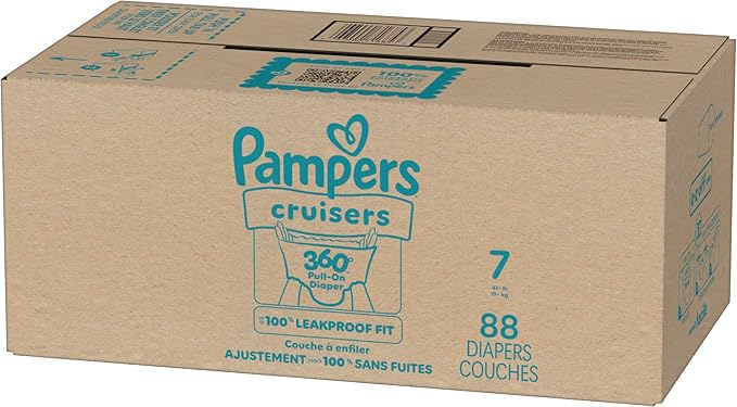 Pampers Diapers - Cruisers 360 - Size 7, 88 Count, Babyproof up to 100% Leakproof Pull-On Diaper