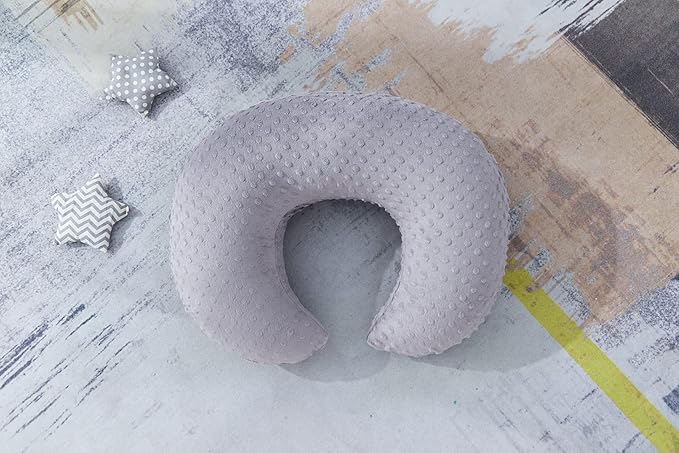 Dots Nursing Pillow Cover, Case Plush Breathable Breastfeeding Pillow Slipcover Fits Nursing Pillow, Super Soft Snug Positioners for Baby Boy Baby Girl (Rose Gray)