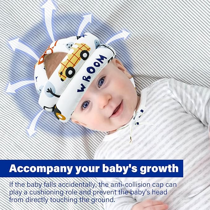 Baby Safety Helmet Baby Head Protector No Bumps for Running Walking Crawling, Safety Head Adjustable Protective Cap Headguard Hat