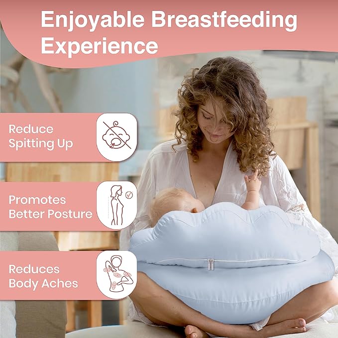 PILLANI Nursing Pillow, Breastfeeding Pillows for Enhanced Safety & Comfort for Mom & Baby, Removable Cotton Cover, Adjustable Waist Strap, Breastfeeding Essentials, Baby Registry Search