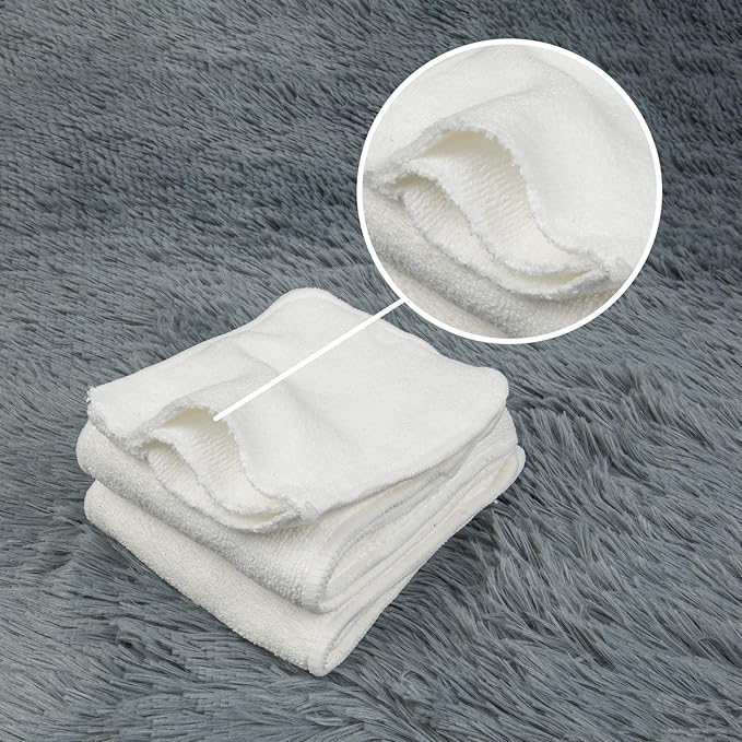 ALVABABY 12pcs Microfiber Inserts,Soft Cloth Diaper Liner,3-Layer Absorbent Inserts,Reusable for Baby Cloth Diapers 12T