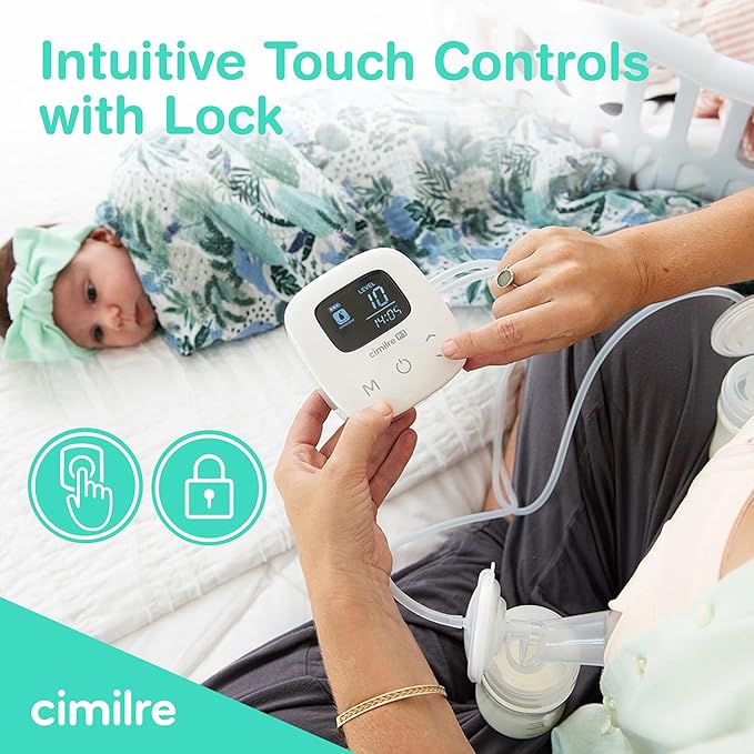 P1 Portable Breast Pump Kit by Cimilre, Small Breast Pump w/Rechargeable Battery for Moms On-The-Go, BPA, BPS & Phthalate Free, Double Electric Breast Pump