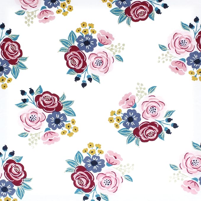 Hudson Baby Unisex Baby Changing Pad Cover, Blush Navy Floral, One Size