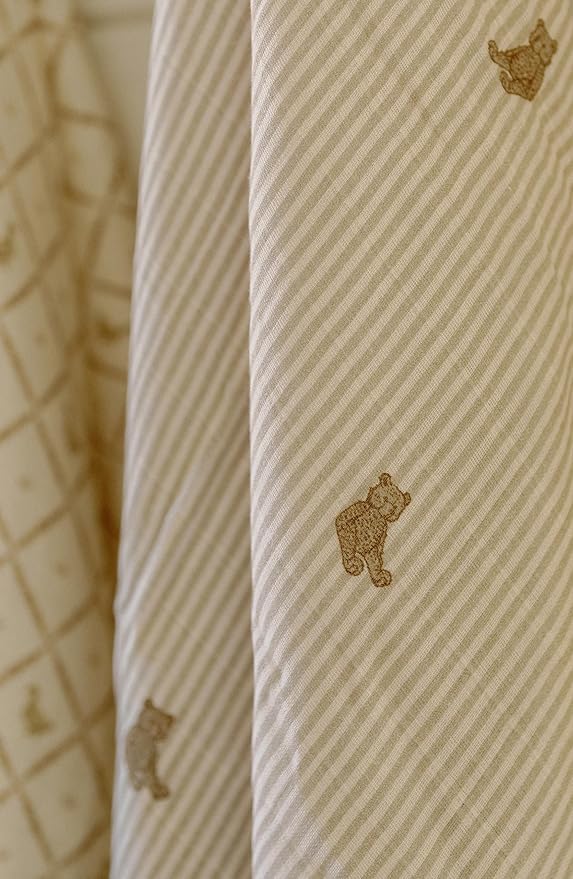 Oilo Burp Cloth 2 Pack Set, Large (12" X 22"), 8-Layer Premium Organic Cotton Muslin, Luxuriously Soft, Absorbent, & Durable, Machine Wash, Bear & Butter Yellow Duck