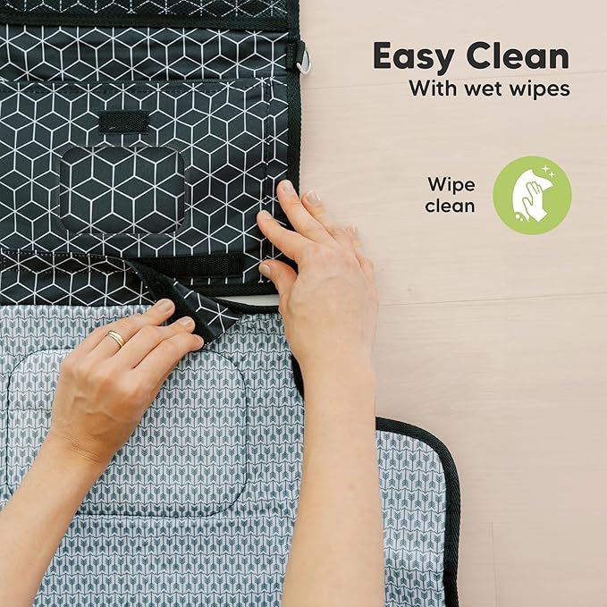 KeaBabies Portable Diaper Changing Pad, Travel, Car - Large Waterproof Baby Changing Mat, Wipeable, Padded, On The Go Travel Diaper Clutch Bag, Easy to Use Pockets for Newborn Essentials (Woodland)