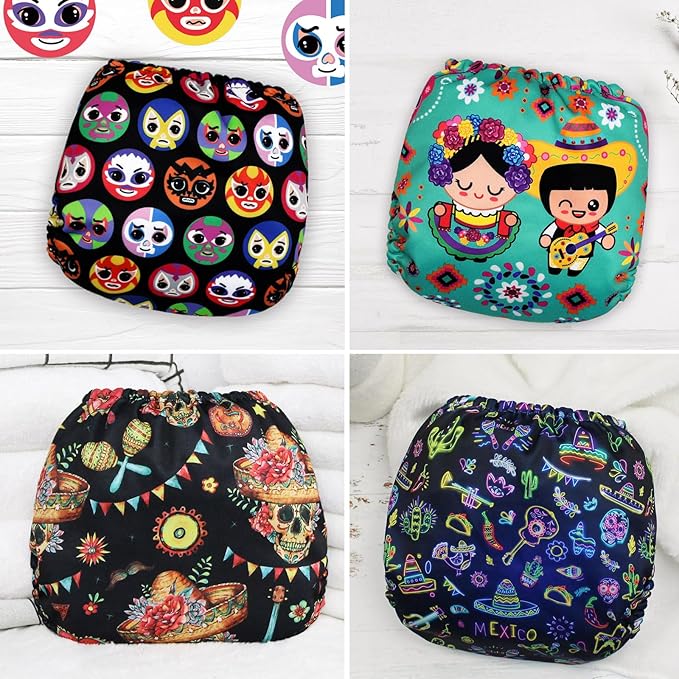 Mama Koala 1.0 Cloth Diapers for Babies, 6 Pack Pocket Shell Only (NO Inserts) - One Size Washable and Reusable Pocket Diapers for Newborns and Toddlers - 160027
