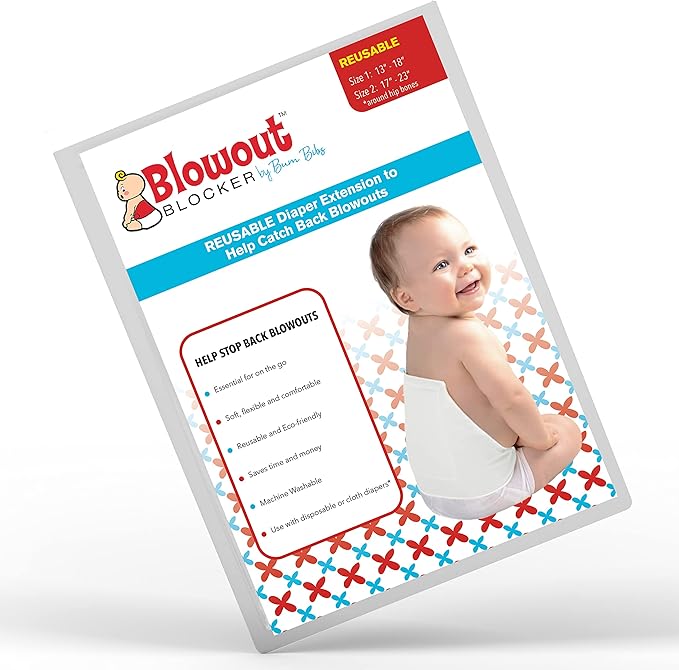 Diaper Extender - White, Waist Size 13-18 Inches | Washable & Reusable Diaper Extension for Disposable Diapers and Cloth Diapers | Leakproof Diaper Cover to Catch Diaper Blowout