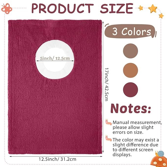 Foaincore 6 Pcs Pullover Baby Bibs Cotton Terry Toddler Absorbent Infant for Feeding and Drooling Towel Bib (Retro Colors)