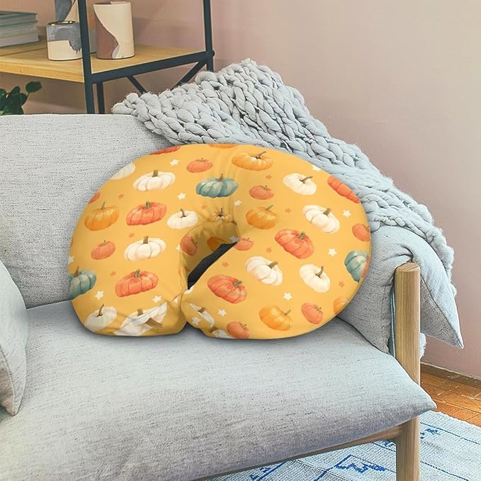 Fall Colored Pumpkins Baby Nursing Pillow Cover Ultra Soft Comfortable Newborn Nursing Pillow Case Washable and Easy to Clean Thanksgiving Decor