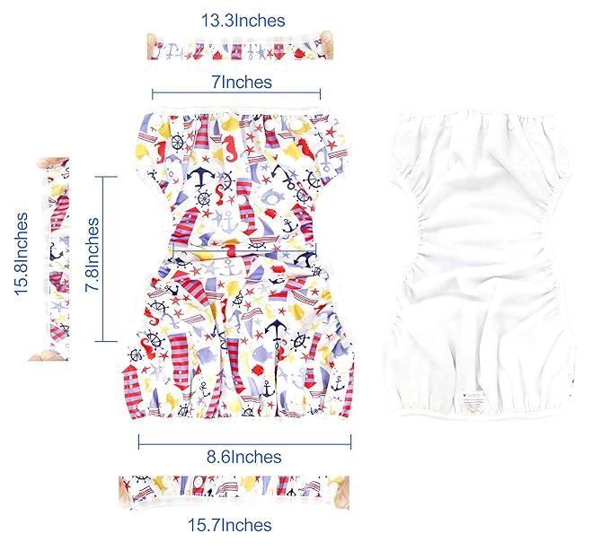Langsprit 3 Pack Swim Diaper for Baby & Toddle,Reuseable Washable Diaper Swim for Swimming Lesson & Baby Shower Gifts