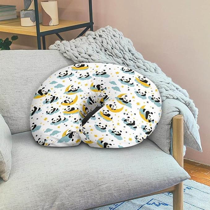 Panda Moon Baby Feeding Pillow Cover Super Soft and Stretchy Personalized Breastfeeding Pillowcase Newborn for Boys Girls, 1 Pack
