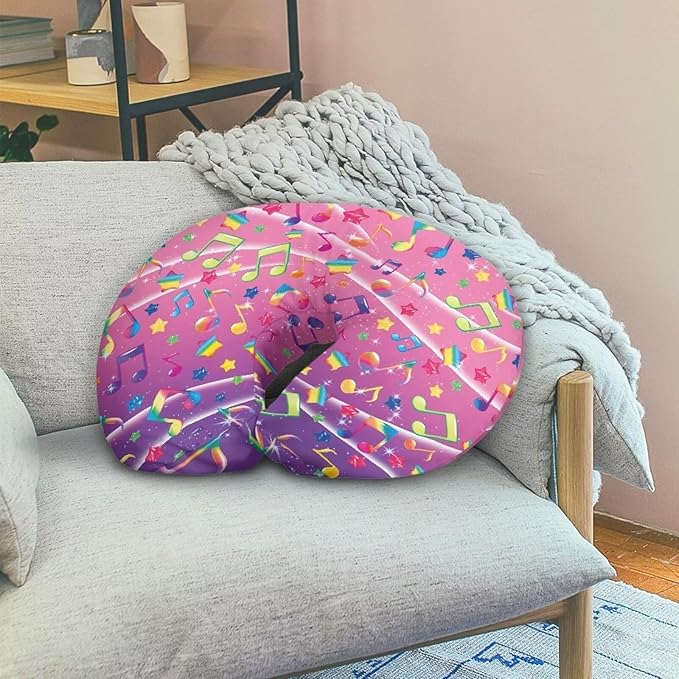 Colorful Music Note Nursing Pillow Cover for U-Shaped Feeding Pillow Soft Nursing Pillow Case Hidden Zipper Design Skin-Friendly