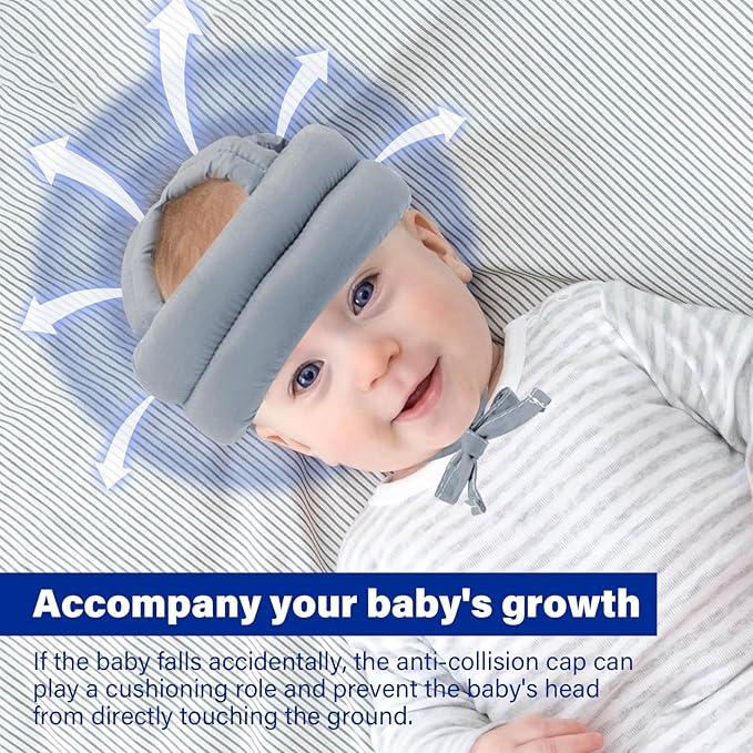 Baby Safety Helmet Baby Head Protector No Bumps for Running Walking Crawling, Safety Head Adjustable Protective Cap Headguard Hat