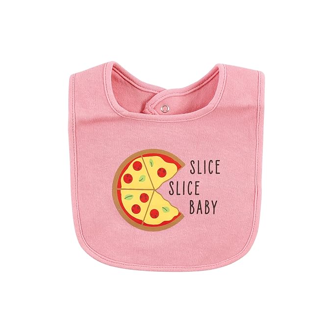 Hudson Baby Unisex Baby Cotton Bib and Sock Set, Girl Pizza Taco, One Size