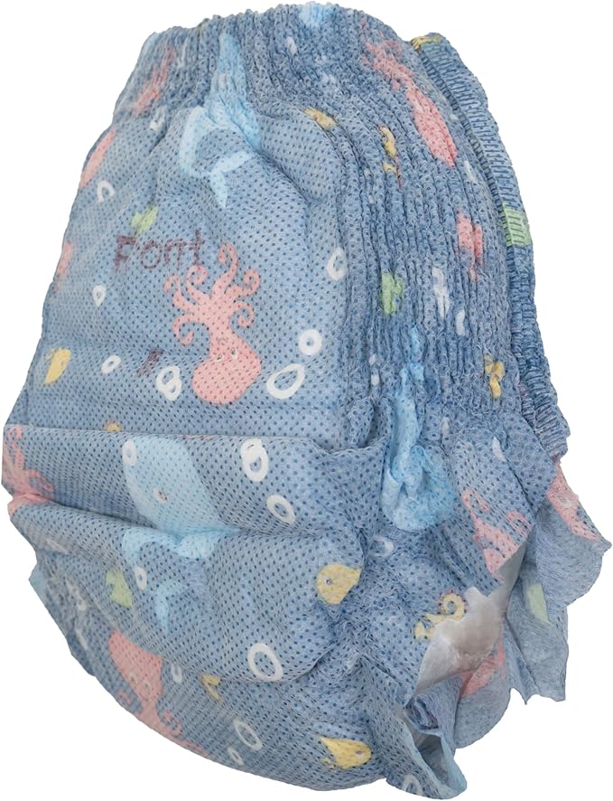 Nuby Swim Pants for Toddlers - 5 Pack - Toddler Swim Diapers with Stretchy Waistline, Tear-Away Sides, Water-Resistant Outer Layer & Leak-Preventing Cuffs - Size Medium (20-31 lbs)