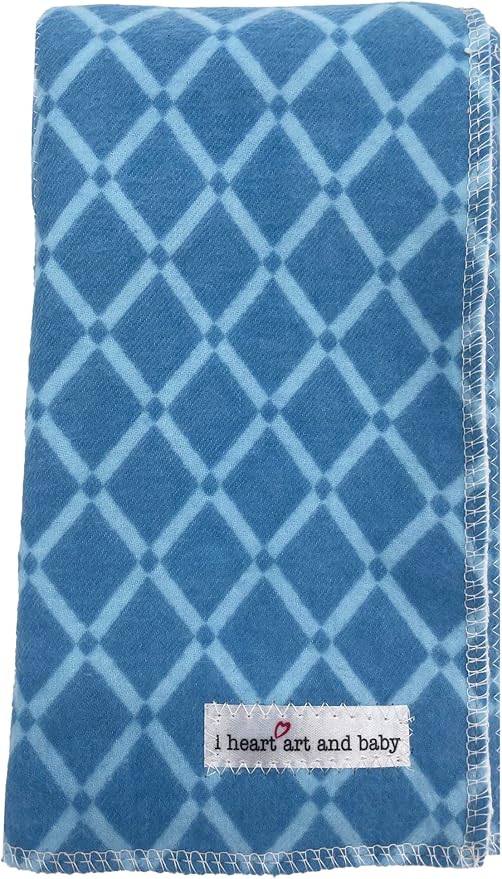Infant Burping Cloth, Burp Cloths for Baby Boy or Girl, Soft and Absorbent - Cotton Reusable Spit Up Rags, XLarge, 1 Count (Blue)