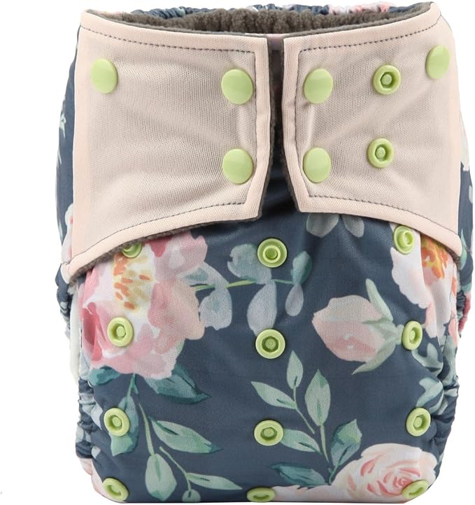 AIll in One Night AIO Cloth Diaper Nappy Sewn in Insert Reusable Washable Girls (Hummingbirds Foliage)