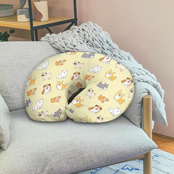 Nursing Pillow Cover, Cute Dog Quick-Dry Fabric Fits The Original Support Pillow for Breastfeeding and Bottle Feeding Stretchy Nursing Pillow Cover