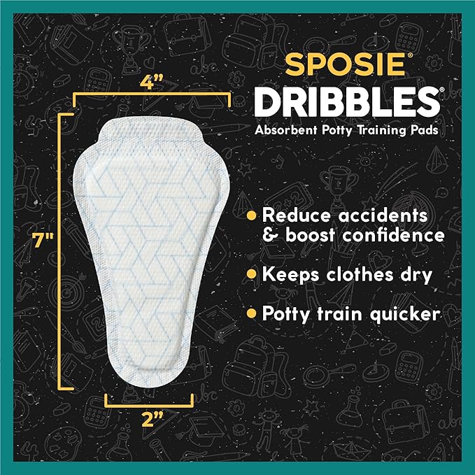 Sposie Diaper Booster Pads 2T-5T & Dribbles - Baby Diaper Pads Inserts & Potty Training Underwear Liners, Bedwetting Underwear for Kids, Pull Up Diapers