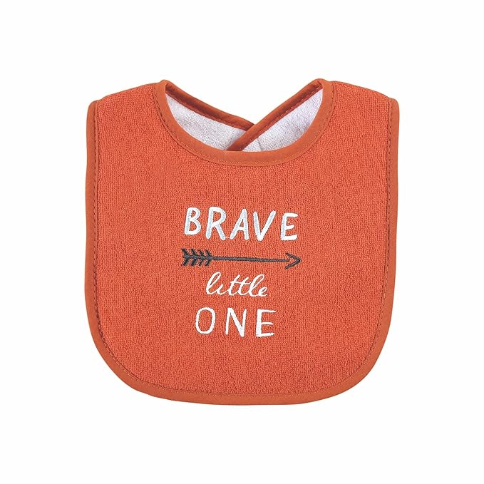 Hudson Baby Unisex Baby Cotton Terry Drooler Bibs with Fiber Filling, Boy Gray Woodland, One Size