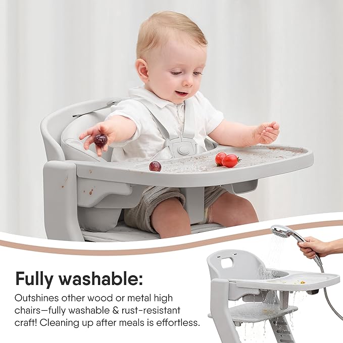 Obee Odee Full-Body Washable Baby High Chair with Soft Cushion, Adjustable for 6 Months to 220 Lb - Multifunctional and Convertible High Chairs for Babies and Toddlers -Portable and Easy Operation