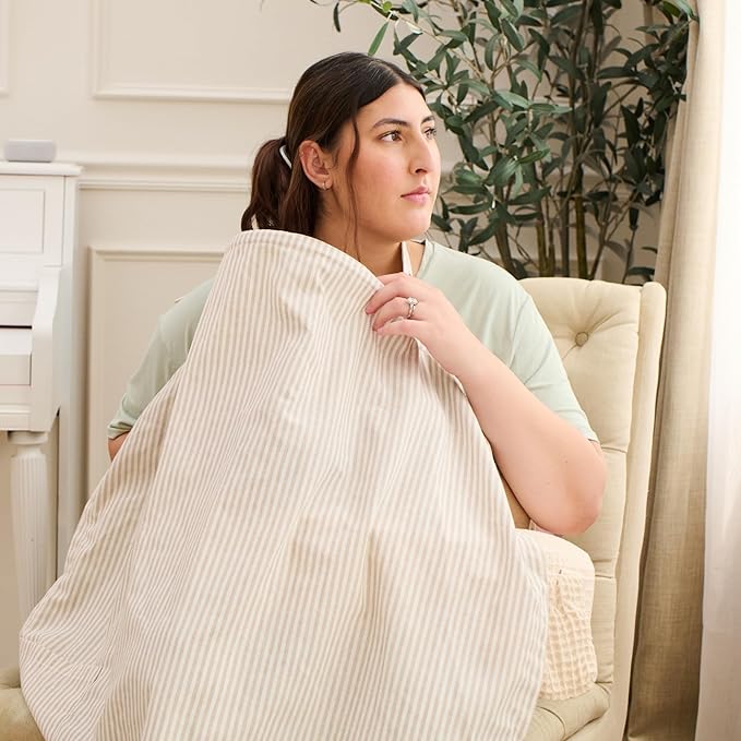 My Brest Friend Linen Blend 2-in-1 Nursing Cover & Carry Bag for Breastfeeding Privacy, Convenient Cover that Converts to Carry Bag for Nursing Pillow