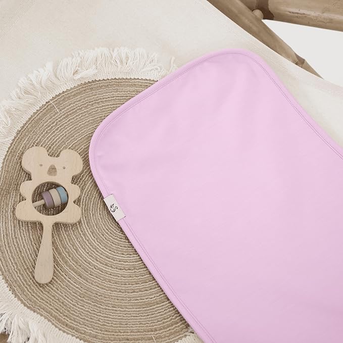 Premium Baby Burp Cloths, Extra Soft Spit Up Rags with 3 Absorbent Layers, 21" x 10" Size, Pink Tint